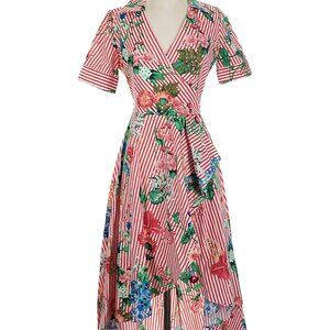 Calvin Klein wrap dress, high low.